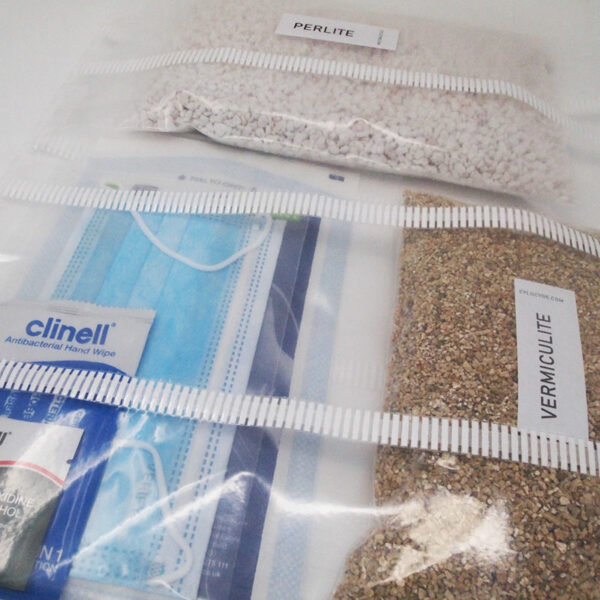 grow kit items, perlite, vermiculite, humidity tent